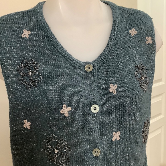 Silk knit Vest Cardigan XL - Picture 5 of 11